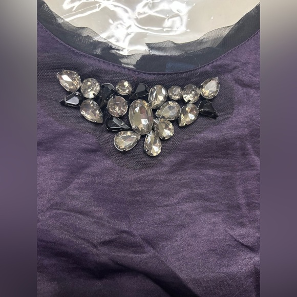 Simply Vera Wang Sleeveless Dark Purple Knee Length Sheath Shift Dress Size 12 - Picture 3 of 7